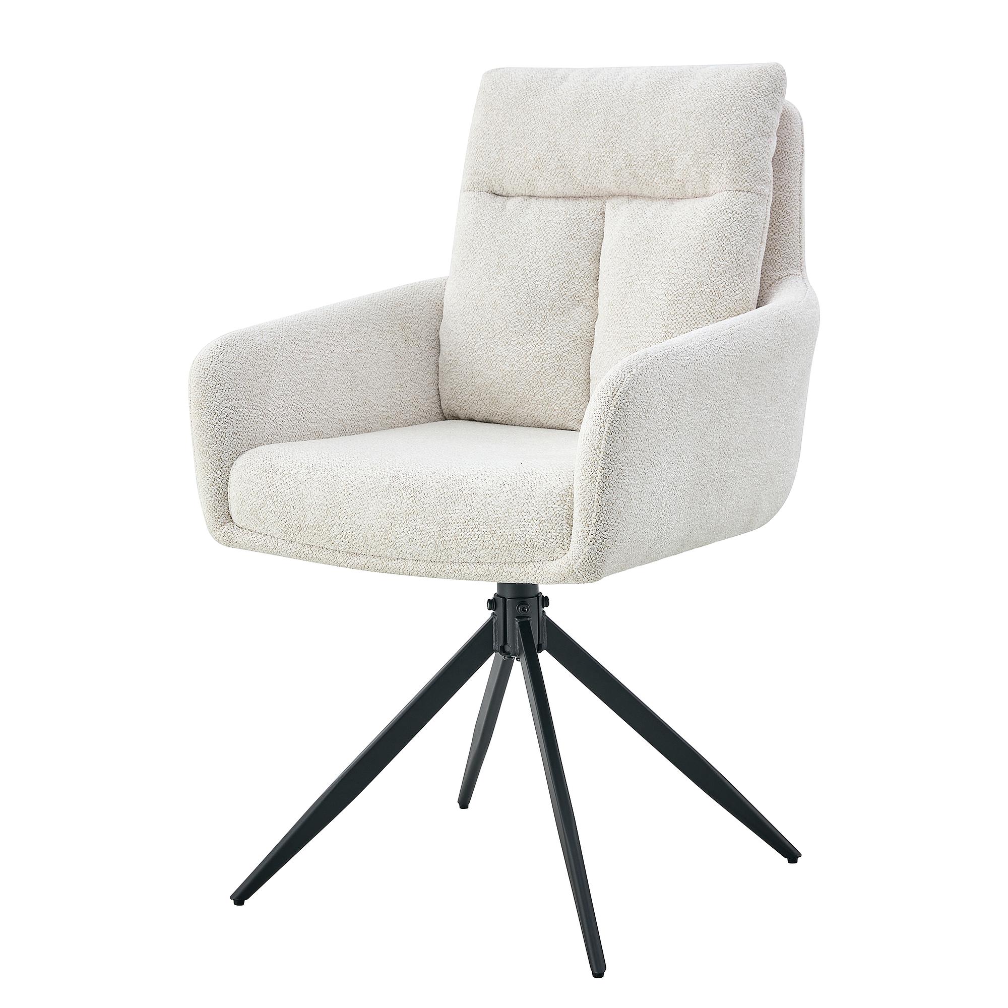 LOBBS Armlehnenstuhl Drehbar 2er-Set Cremeweiß 2