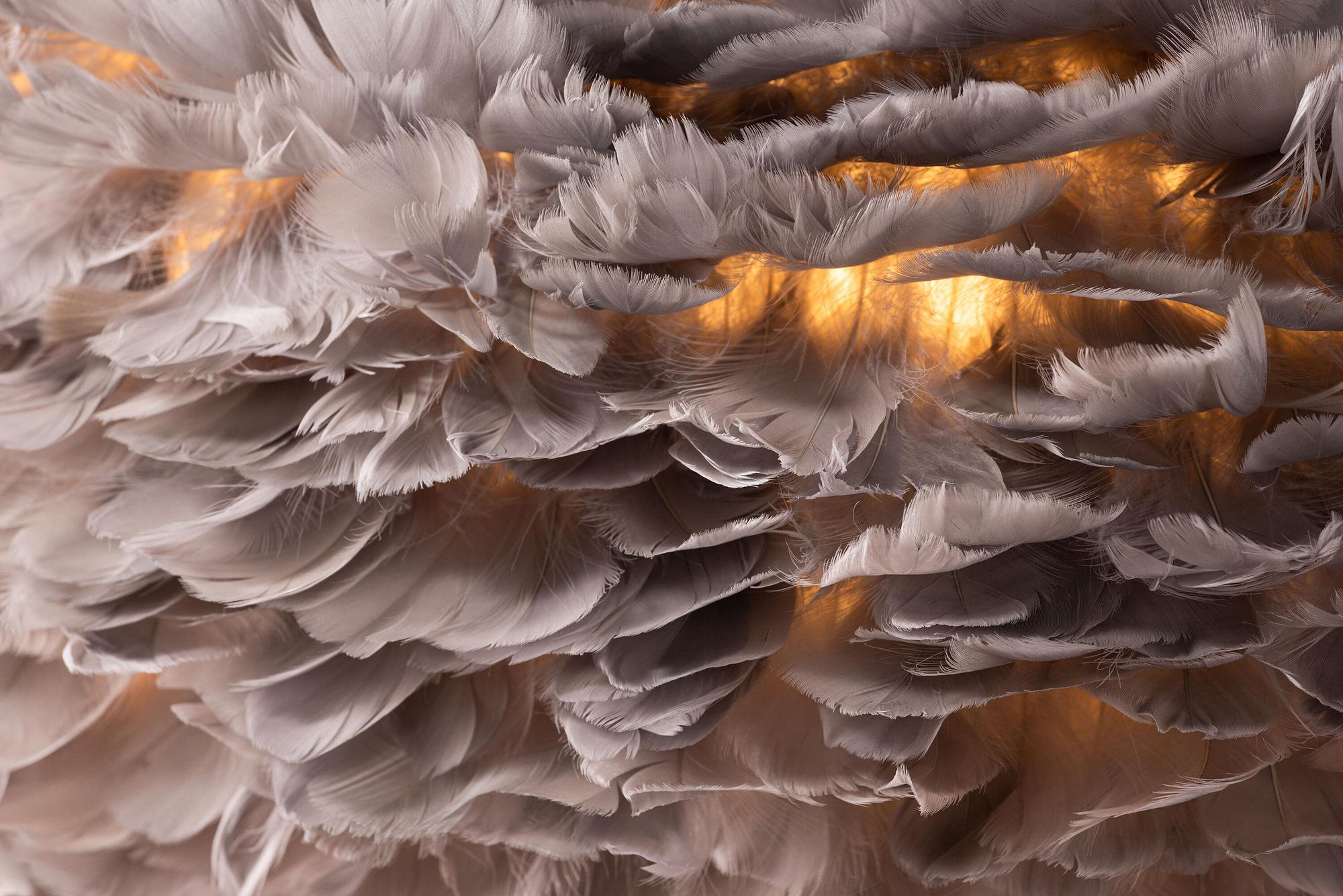 Nicola  Pendelleuchte  Kunstfeder  Schwarz/Grau  X-Large 6