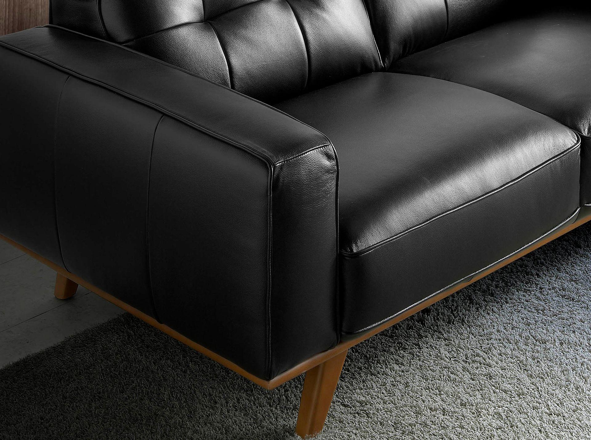 Chester Sofa 2-Sitzer Leder Schwarz 4
