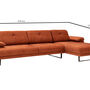 Sofa Récamiere Rechts Groß Polyester Holz Orange 9