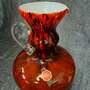 Vintage Vase Glas Rot Schwarz  4
