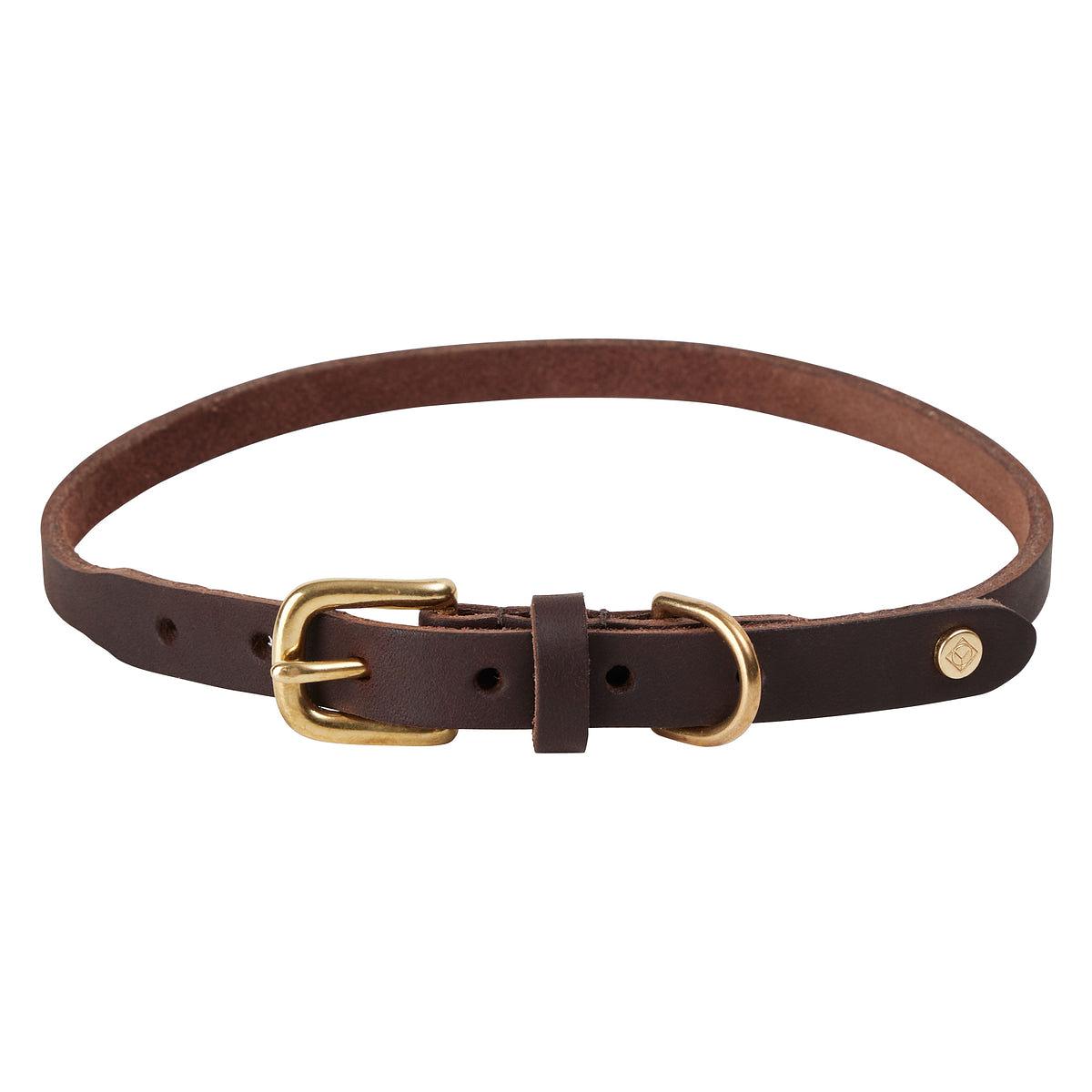 Robin Dog Collar Leather Chocolate Brown 0