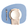Stone Tischset 100% Recyceltes Leder Hellblau 0
