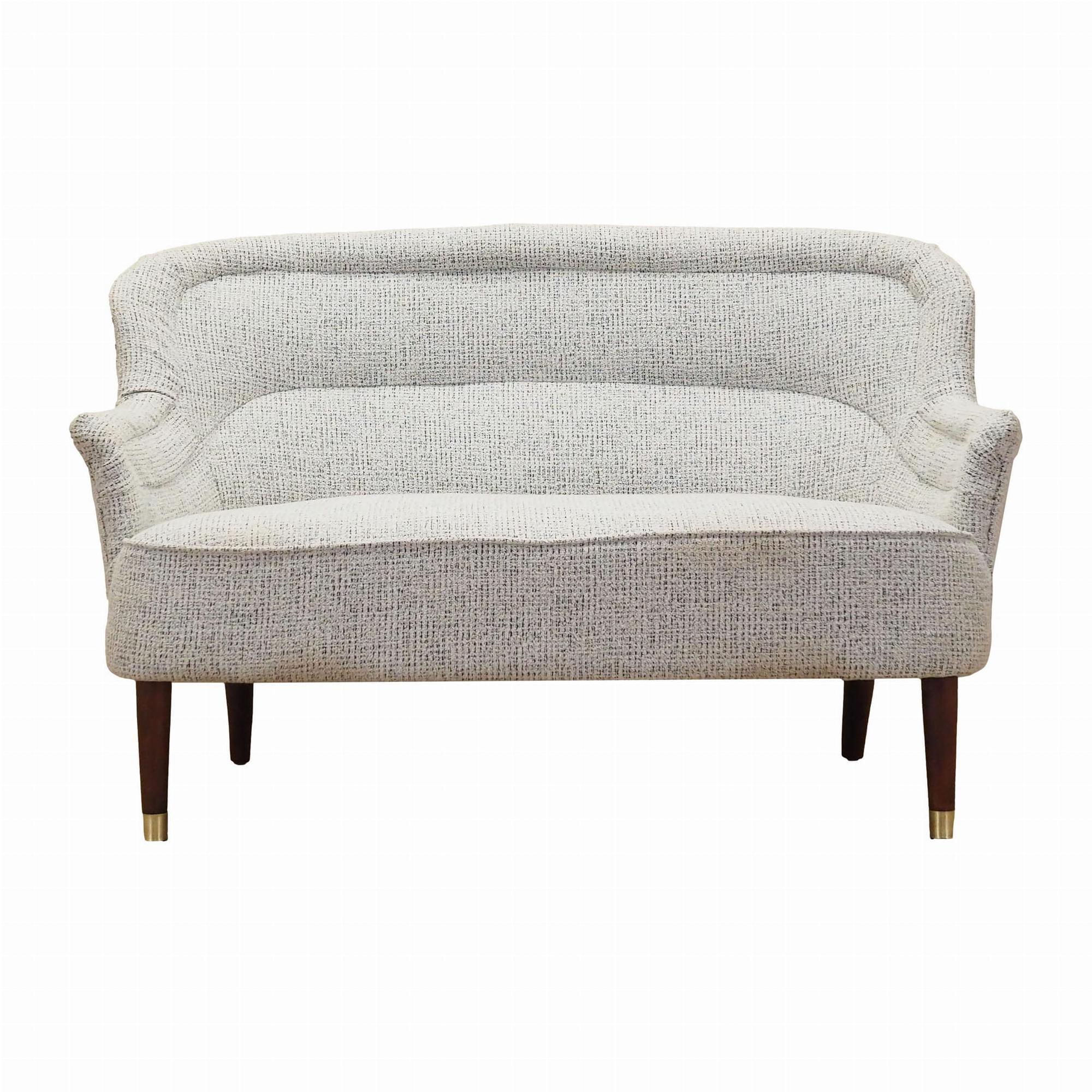2-seater sofa, blended fabric, white, 1960s 0