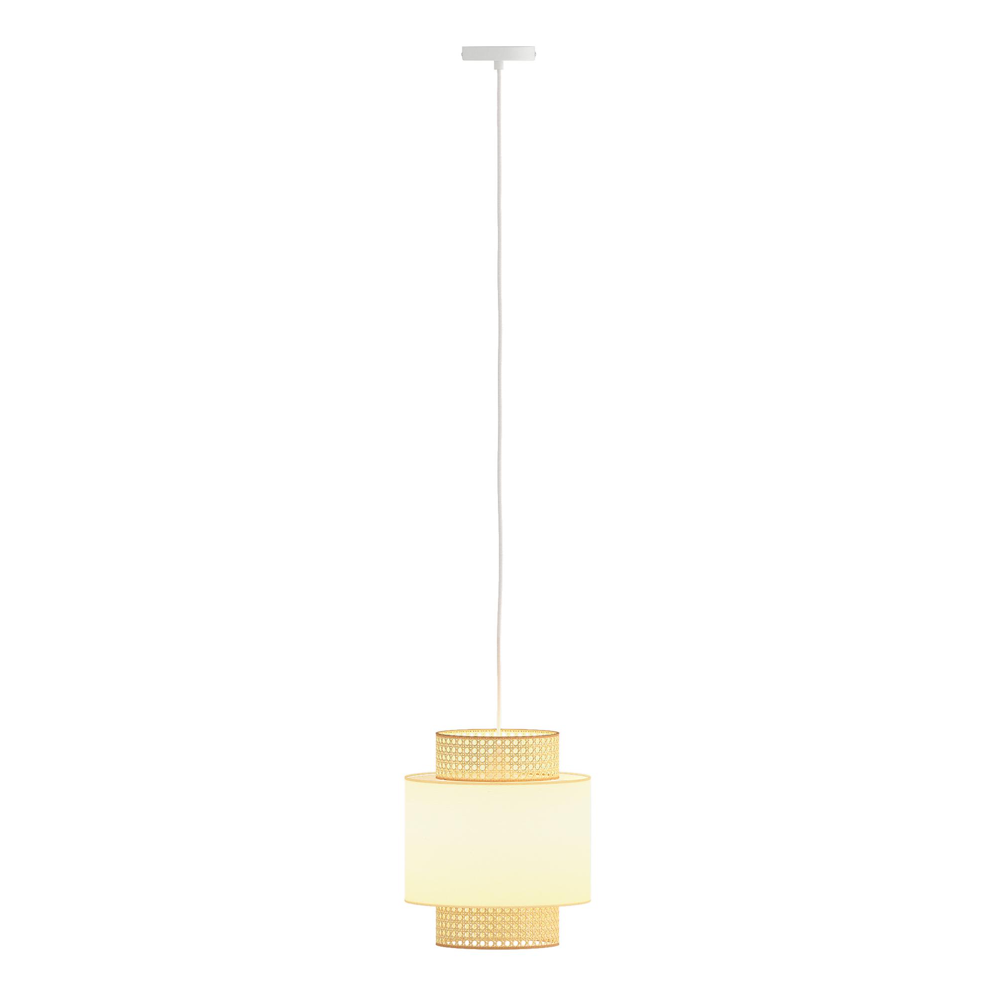1-Flaming Raffia Pendant Lamp Linen Rattan 3