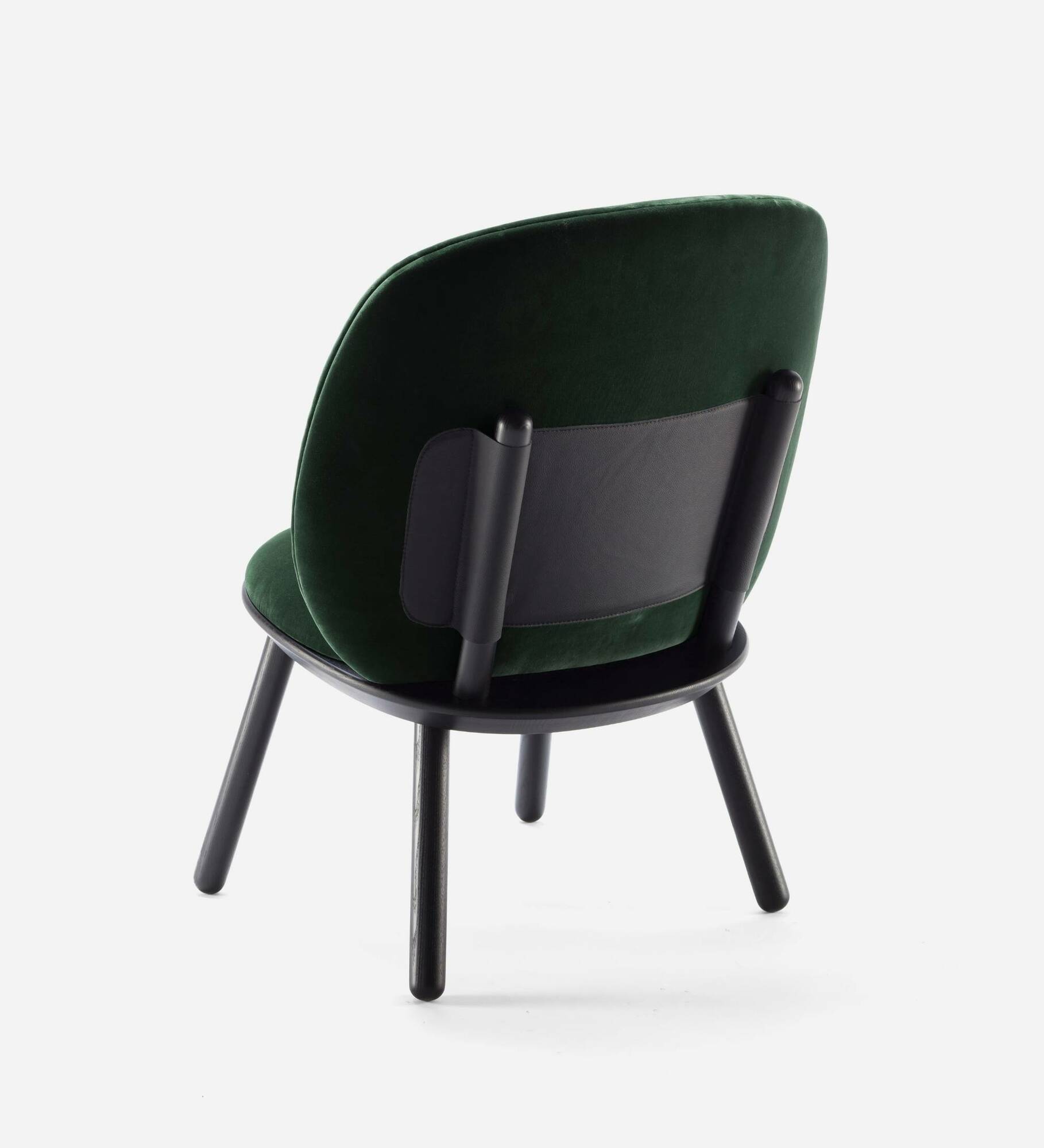 Loungestuhl Eschenholz Velour Grün 1