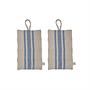 2x Linu Topflappen Baumwolle Creme Blau 0