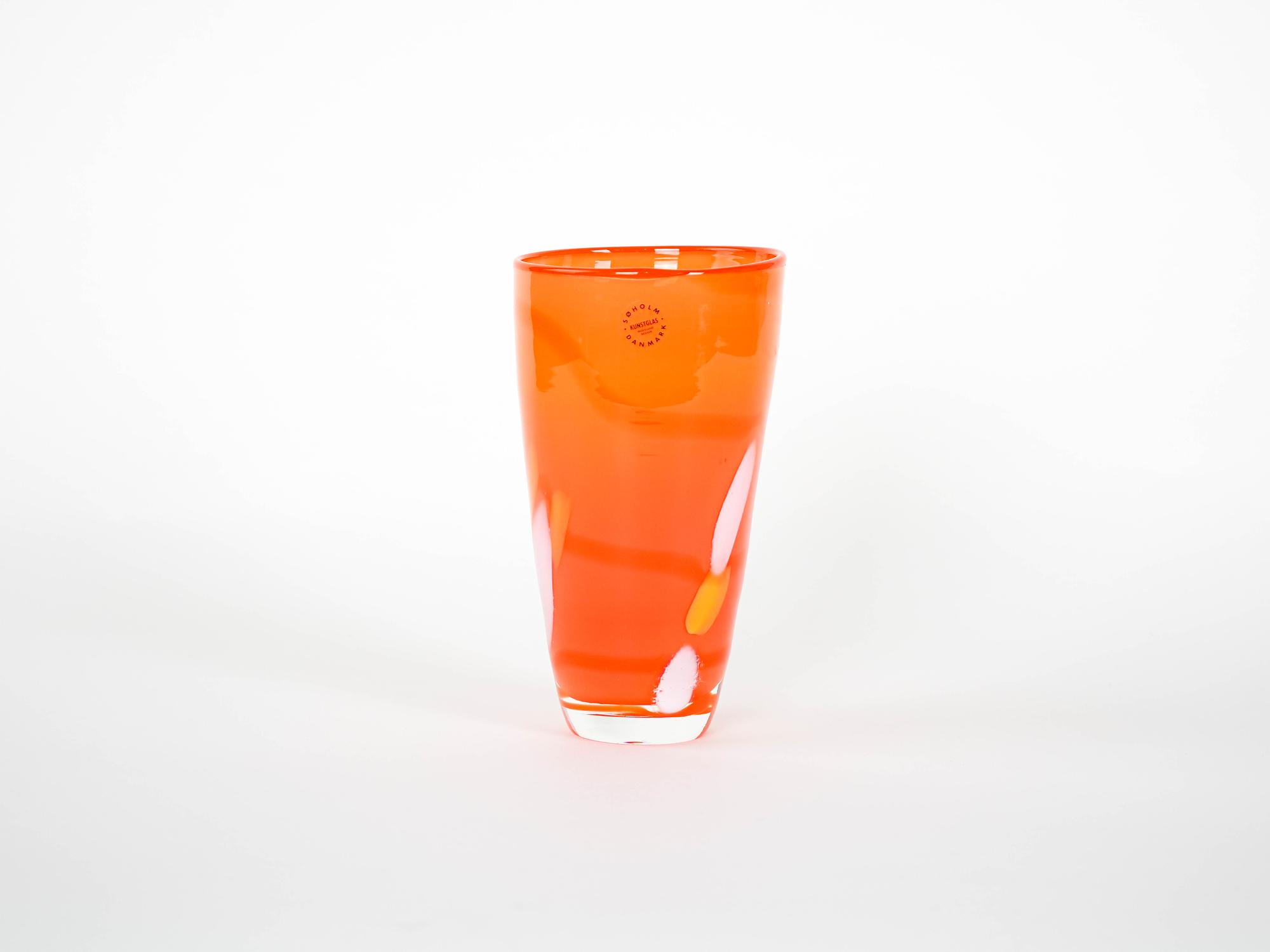 Glass vase 1970s Orange 2