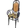 Vintage Stuhl Rattan Stoff Mehrfarbig  2