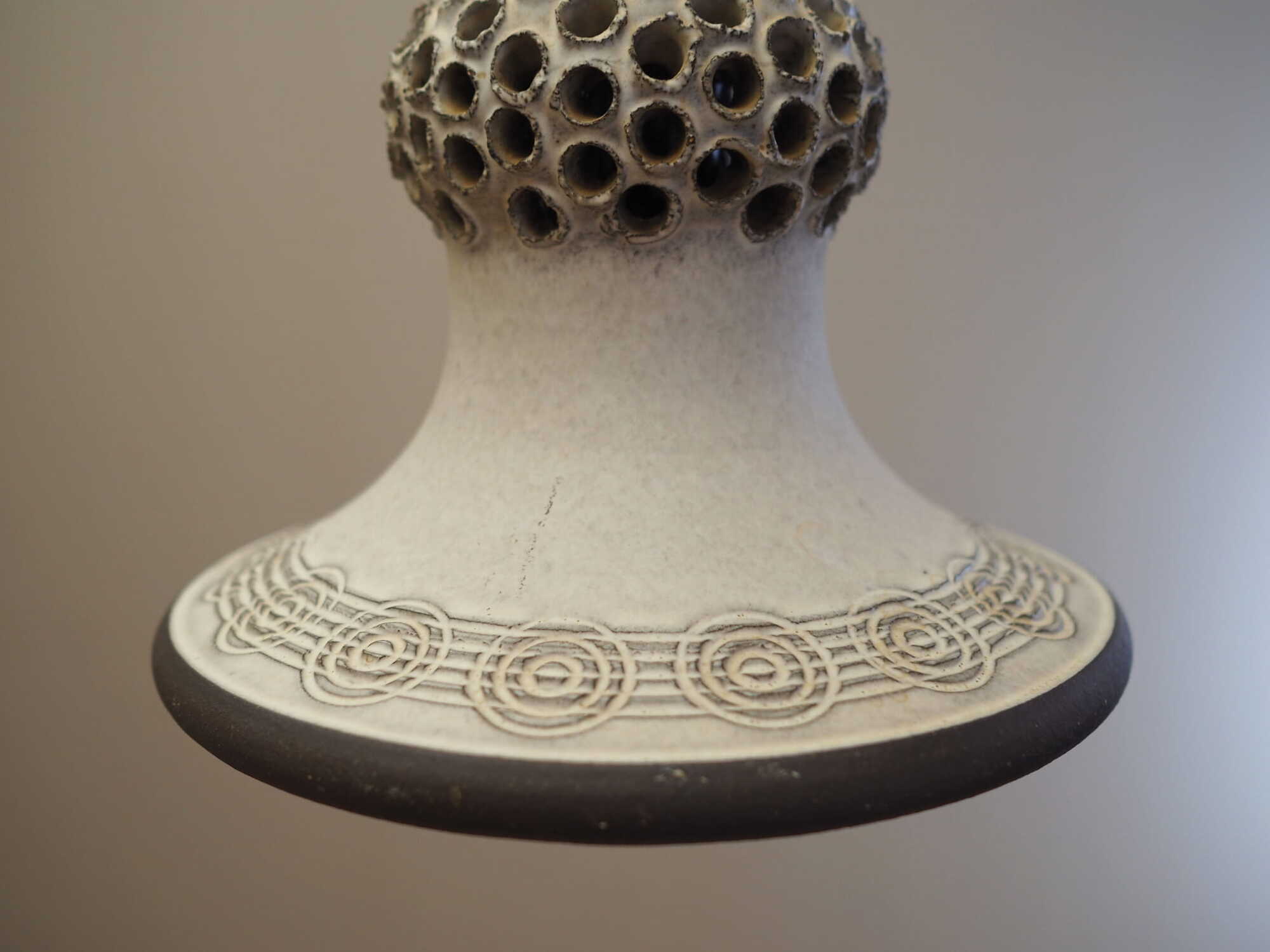 Vintage pendant lamp ceramic white 1960s 3