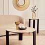 Palermo Runder Beistelltisch Marmorplatte Creme Schwarz 6