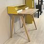 PS 04 Secretary Desk Oak Steel Lemon Yellow Signal White 3