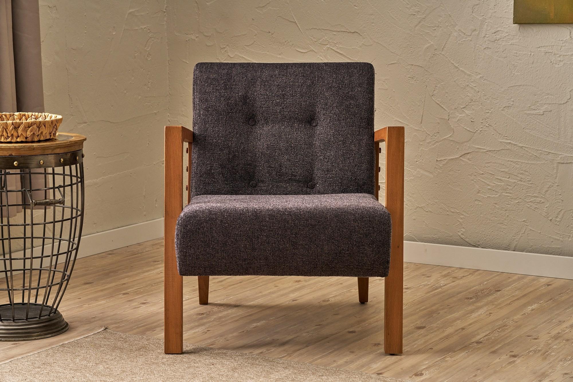 Kemer Sessel Holzfurnier Anthrazit 0