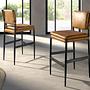 Bar stool, leather, brown 2