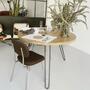 Runder Esstisch Hairpin-Beine Kiefernholz Sand 0