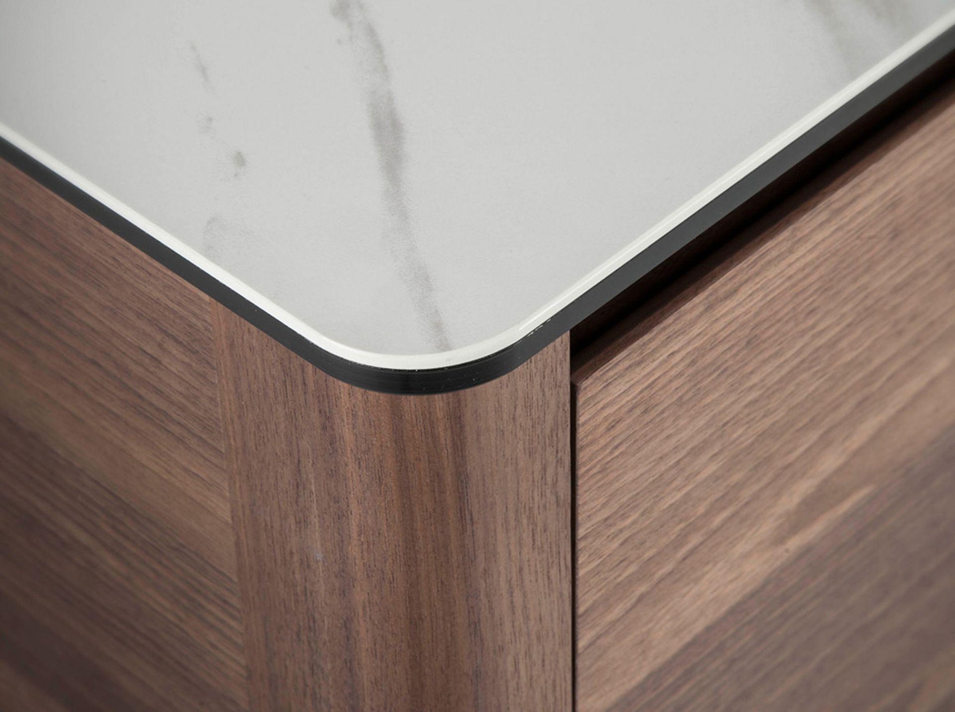 Sideboard walnut wood marble look 6