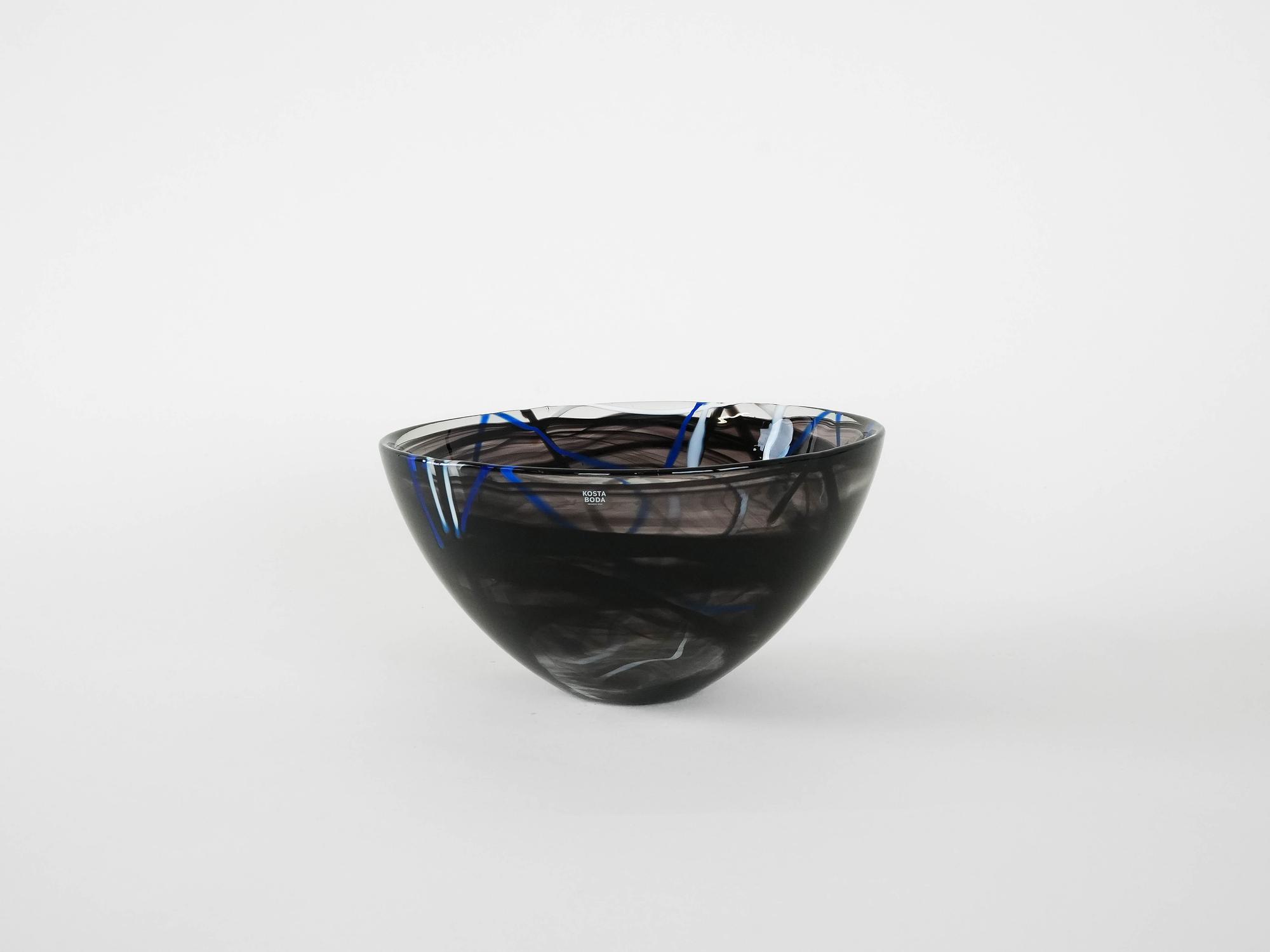Contrast Glass Bowl Blue 1980s 1