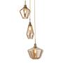 3-Light Pendant Lamp Mia Glass Steel Beige 0