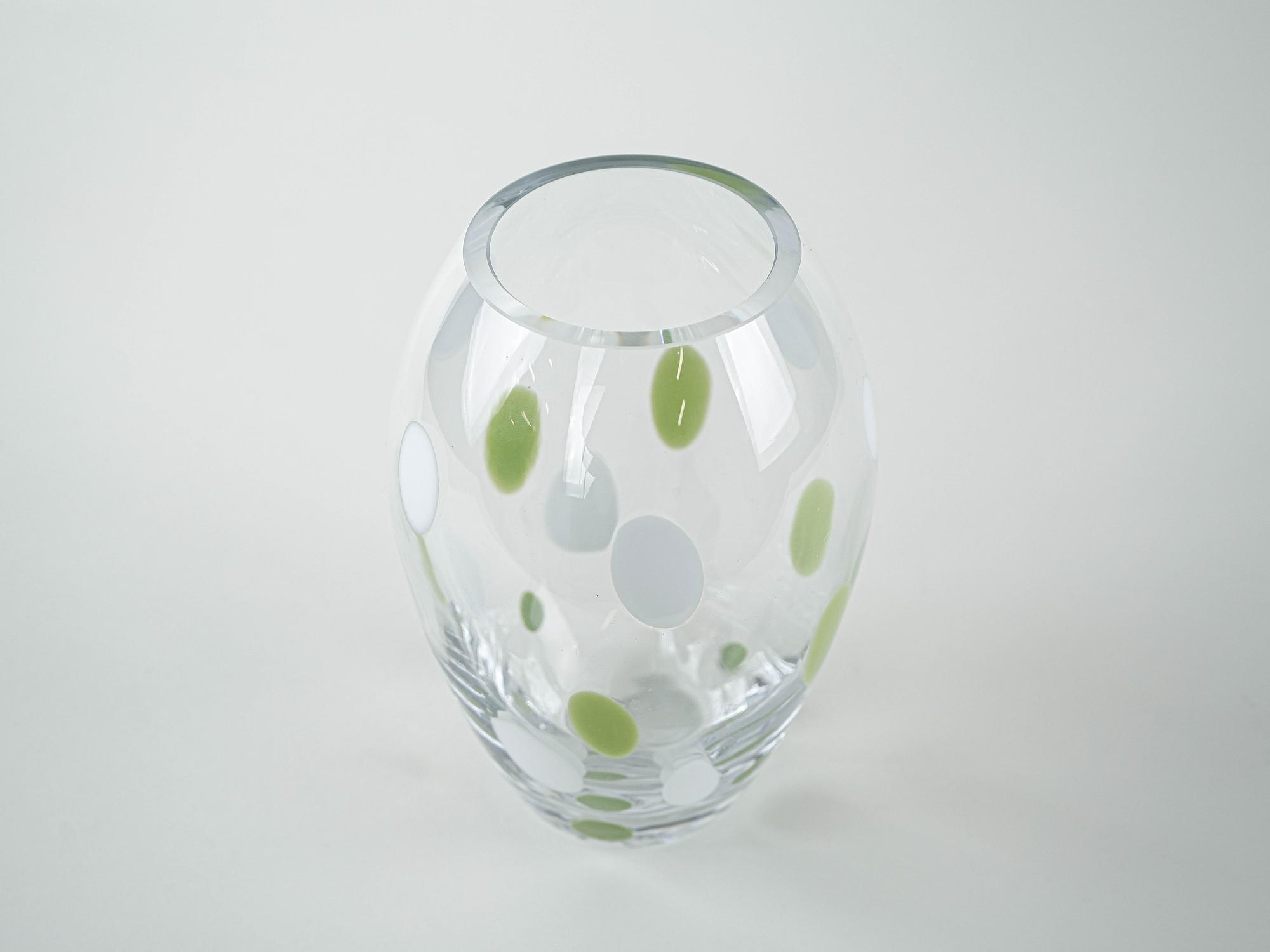 Glass vase with dots 1970s 3