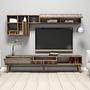 Milan lowboard with wall shelf walnut brown 1