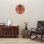 Vintage pendant lamp metal orange 1980s 2