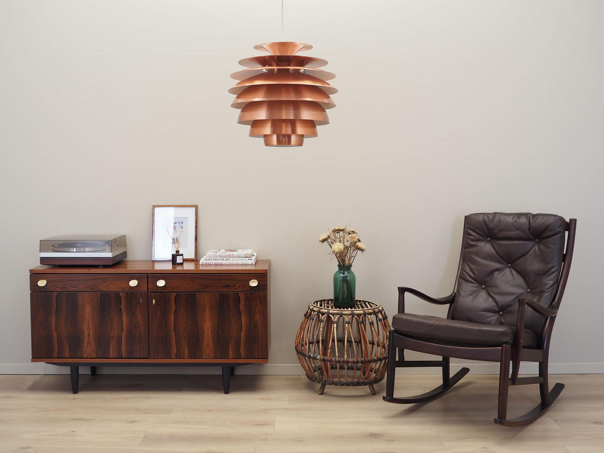 Vintage pendant lamp metal orange 1980s 2