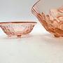5x Vintage fruit bowl pressed glass pink 1930s 4
