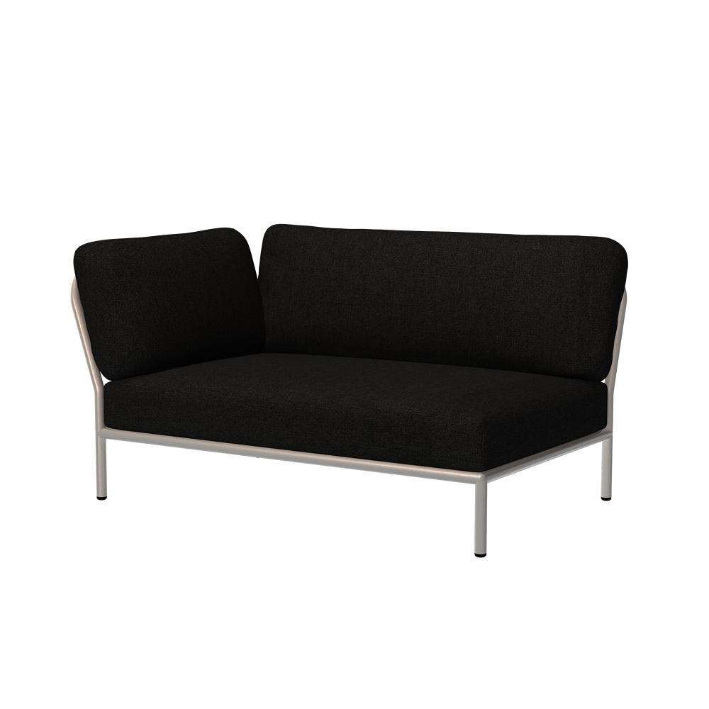 LEVEL Ecksofa Links Sooty Grau mit weißem Rahmen 0