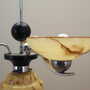 Vintage chandelier glass metal yellow 1970s 4