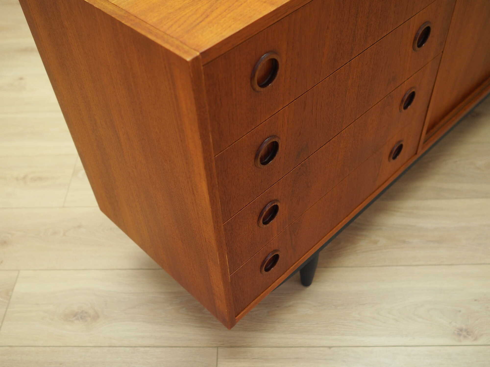 Vintage Sideboard legno di teak marrone anni '70 8