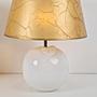 2x Vintage Tischlampe Keramik Weiß Gold  2