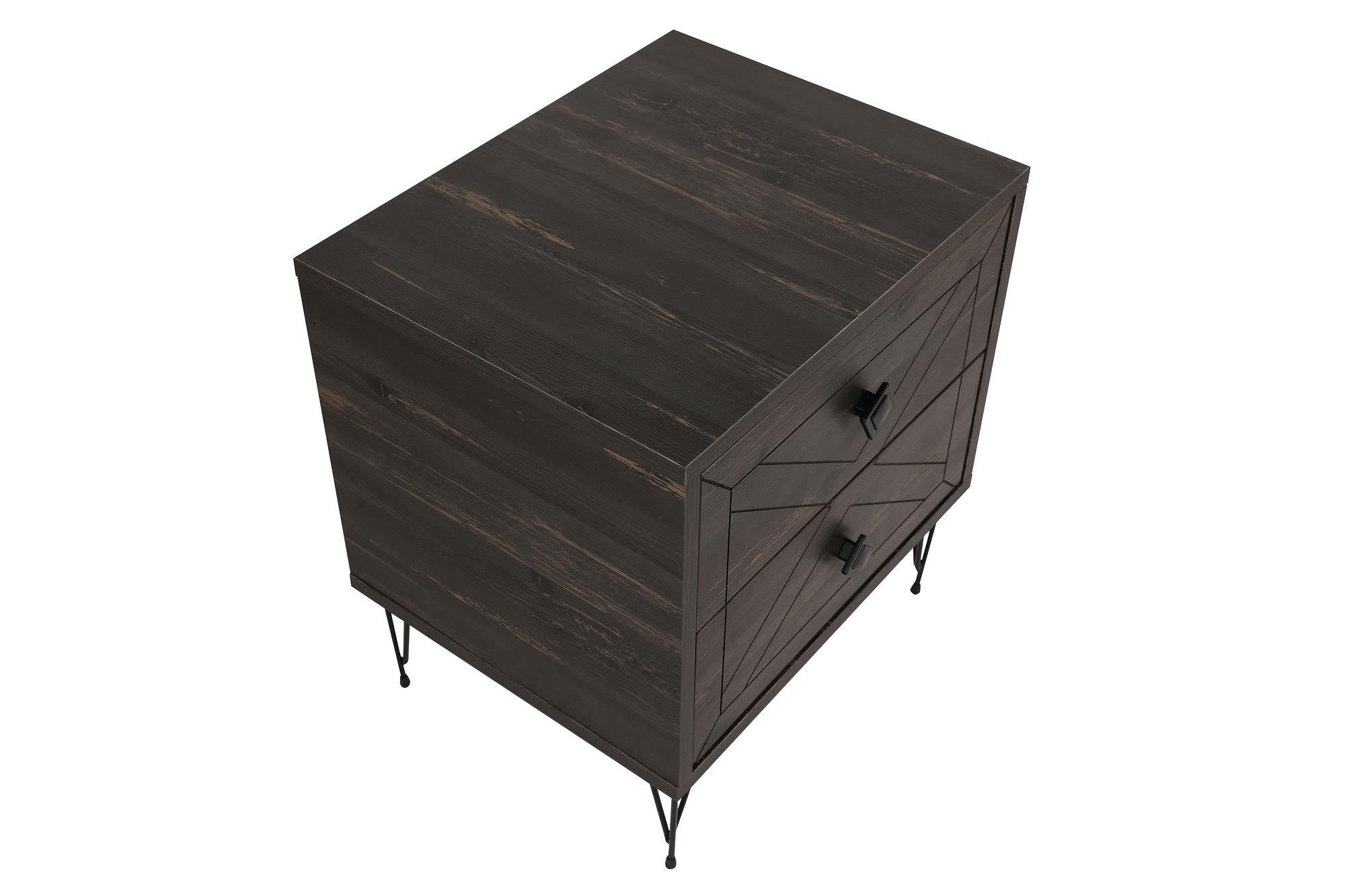Luna Nightstand Wood Veneer Dark Brown 8