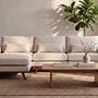 Corner Sofa Japandi 3-Seater Left Fabric Beige 4