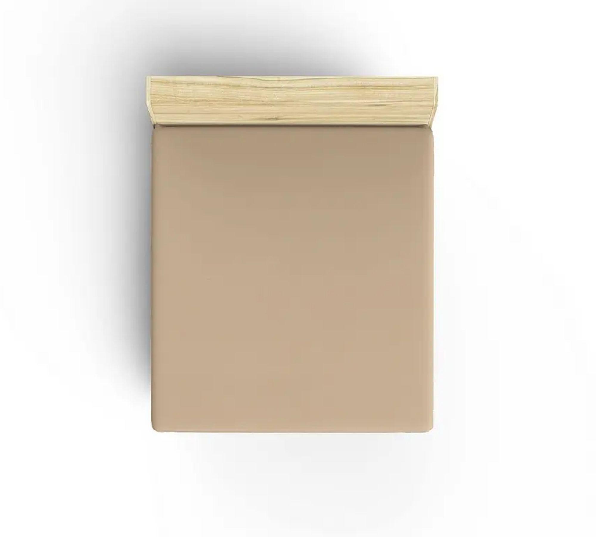 Lenzuolo con angoli in cotone beige 100cm x 200cm 1