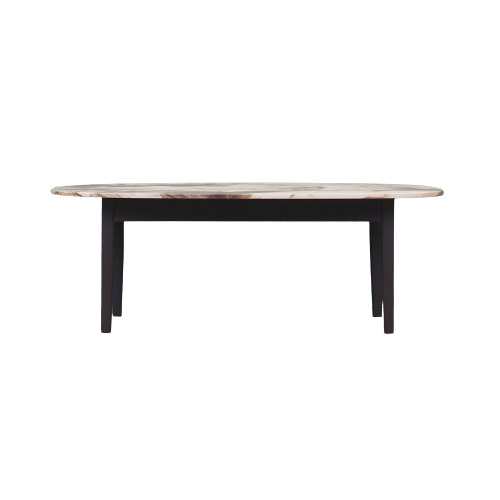 Vintage Coffee Table Wood Stone Multicolor 1970s 0