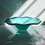 Vintage fruit bowl Murano glass turquoise 1980s 4