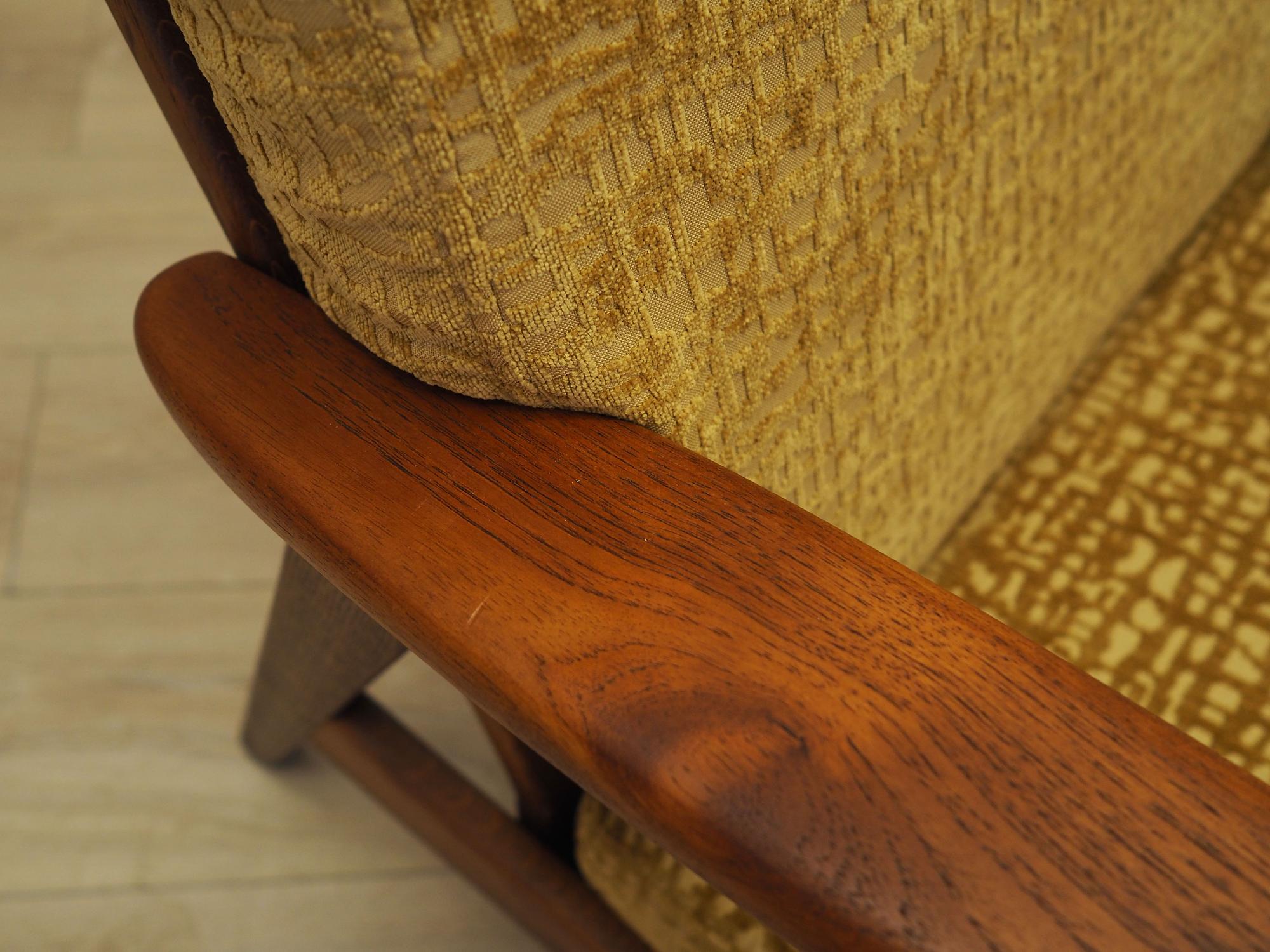 Armchair Teak Yellow 1970s 9
