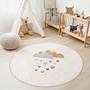 Tappeto per bambini con motivo a nuvole e cuori multicolore ⌀180cm 0