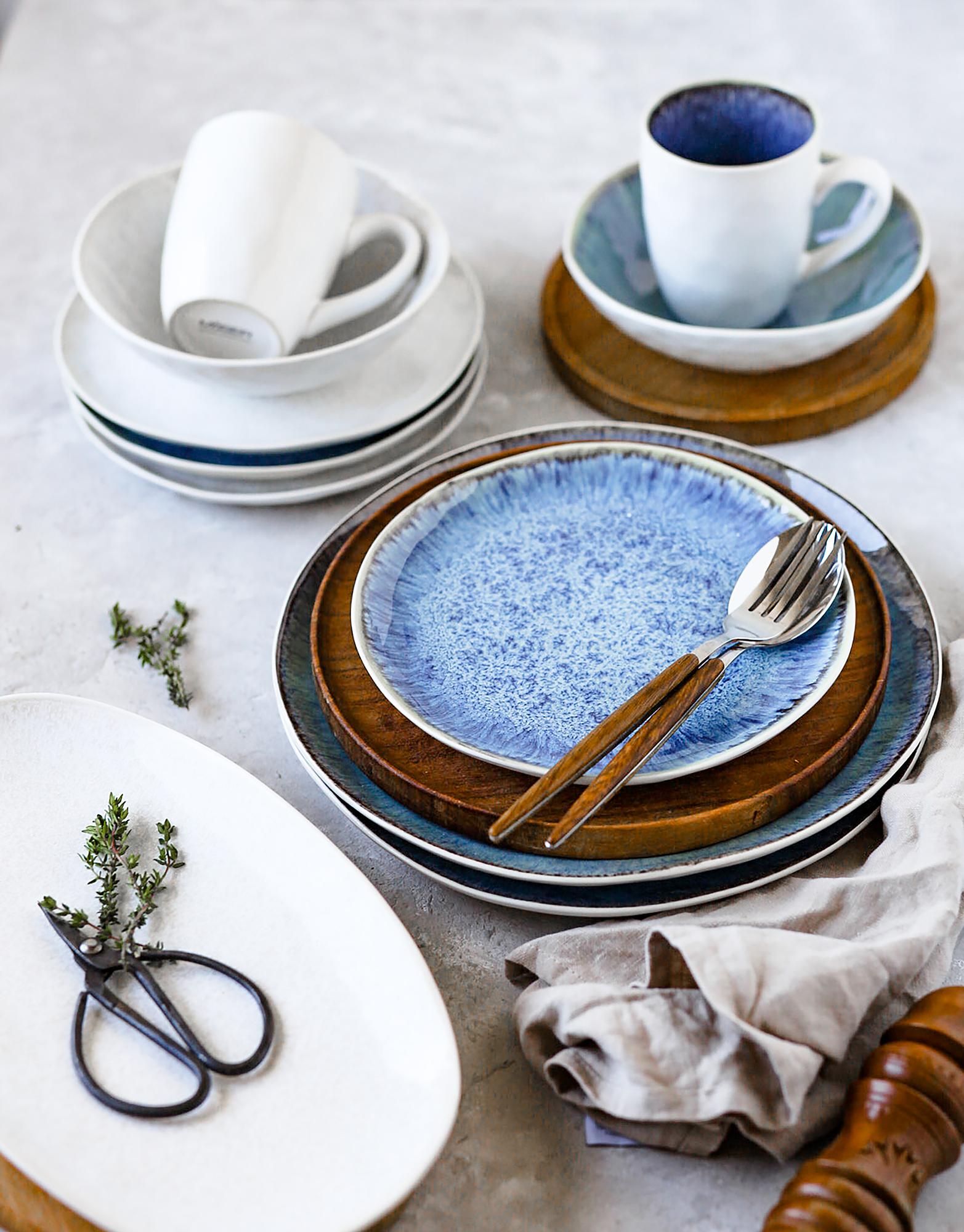 16x Kombiservice Kopan Steinzeug Weiß 4