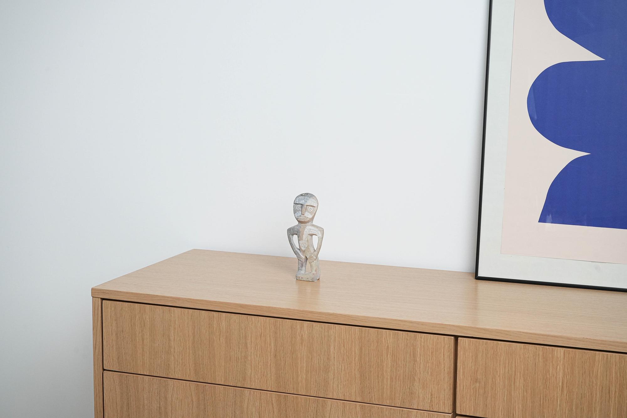 Steintotem-Figur Grau 1970er Jahre 1