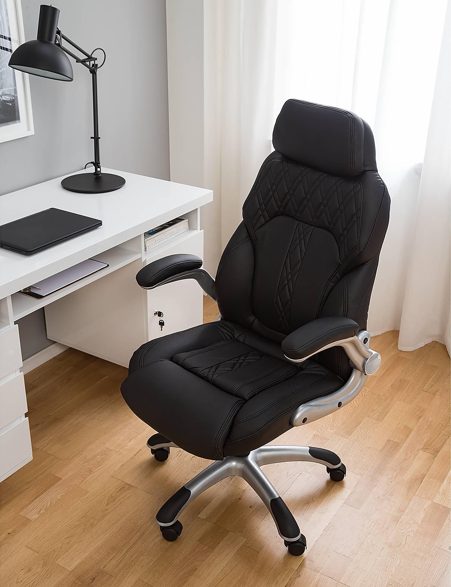 Executive Chair Baylor Faux Leather Plastic Black 3