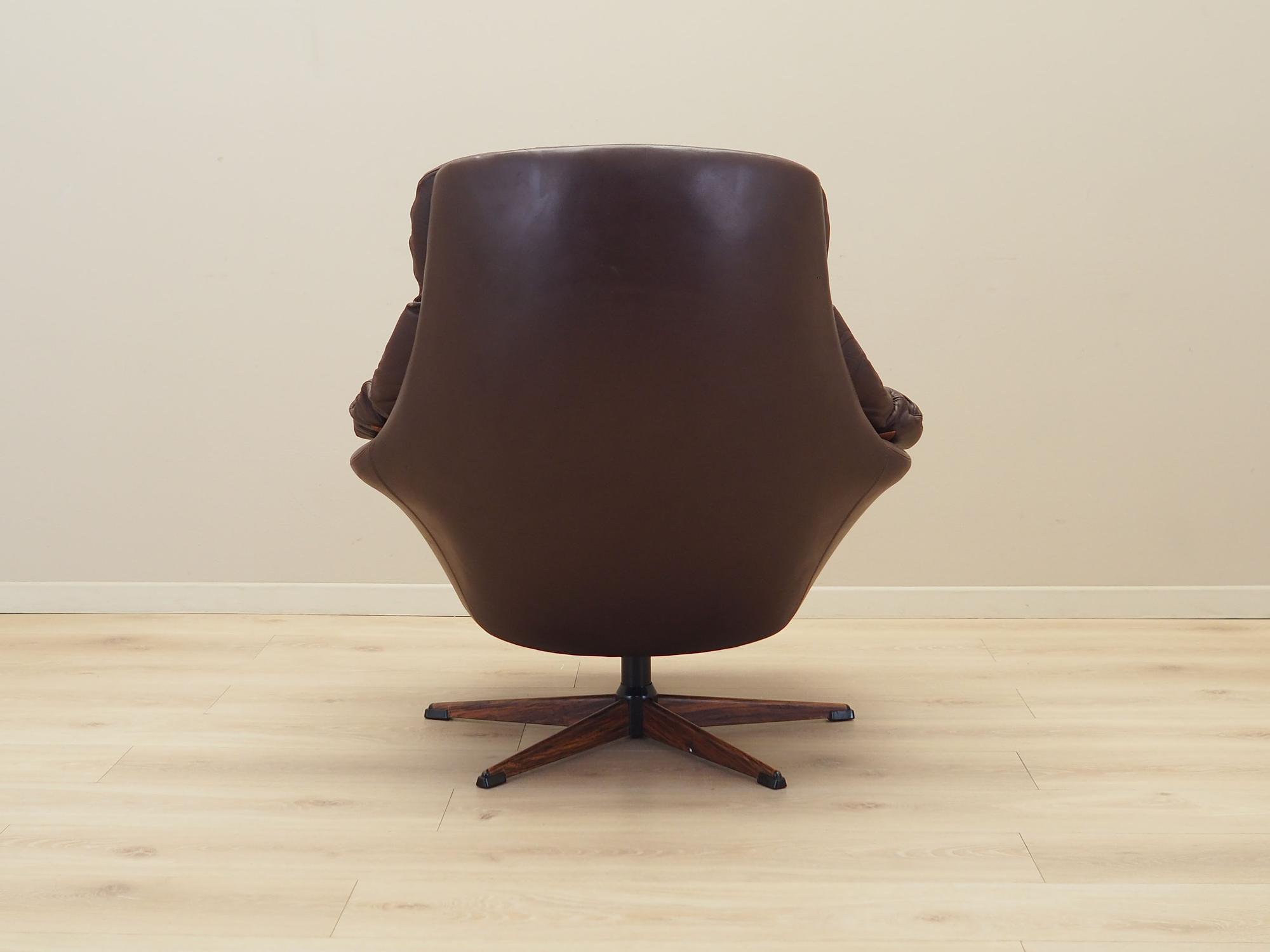 Drehbarer Sessel Leder 1960er Jahre 5