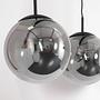 3-Flammig Pendelleuchte Bollique Eisen Rauchglas Schwarz 4