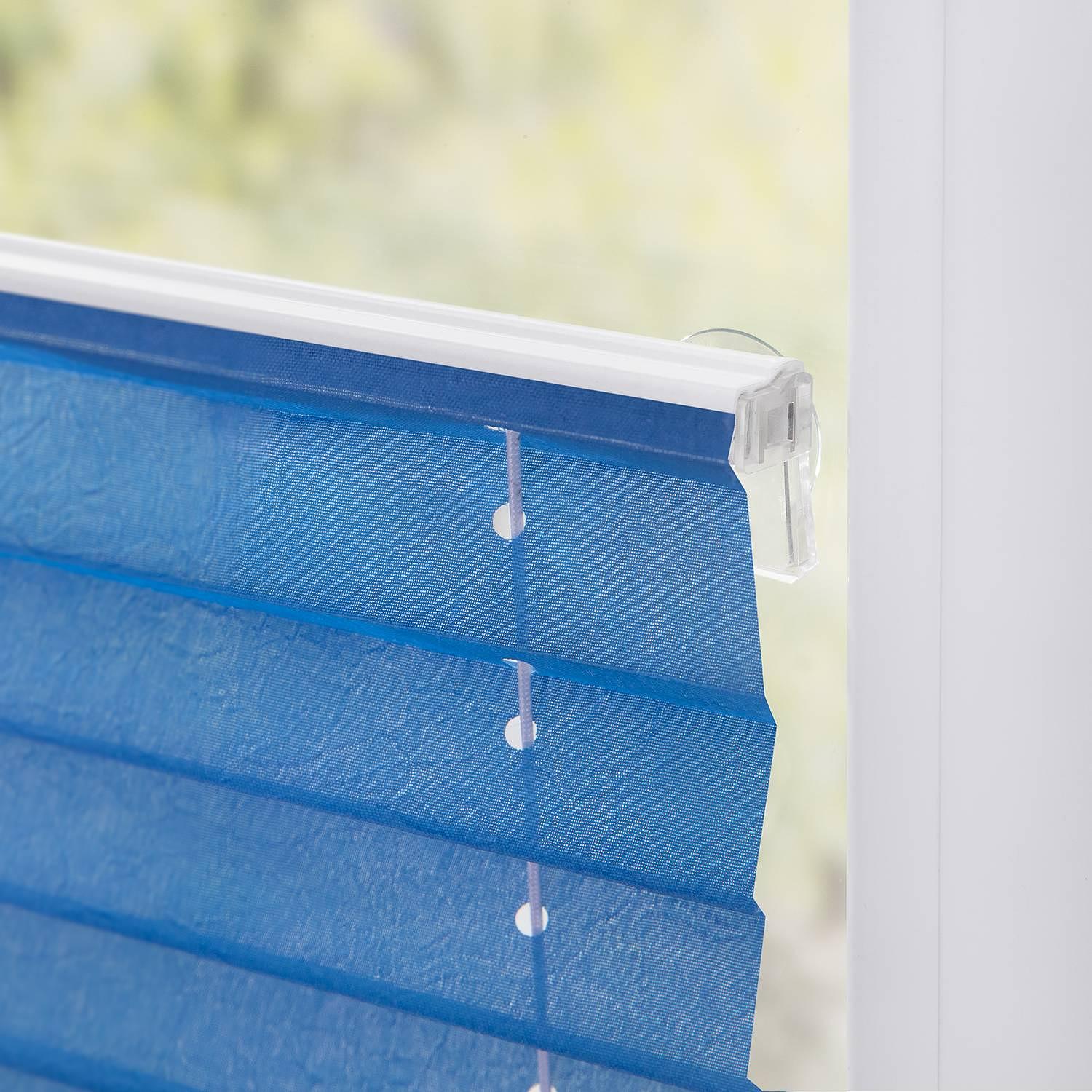 Plissee Haftfix Webstoff Kobaltblau 90 x 130 cm 4