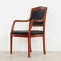 Chair Wood Leather Black 1970s 2