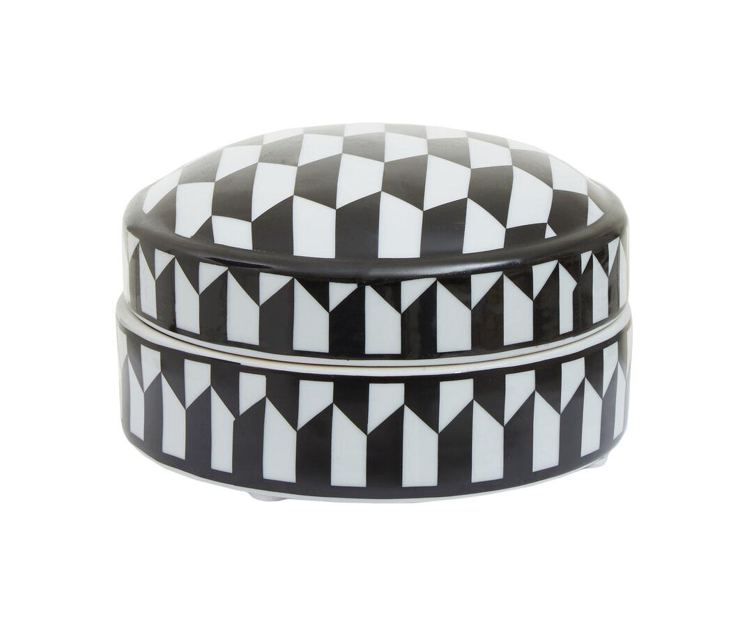 Marlo Small Geometric Patterned Ceramic Jar 0