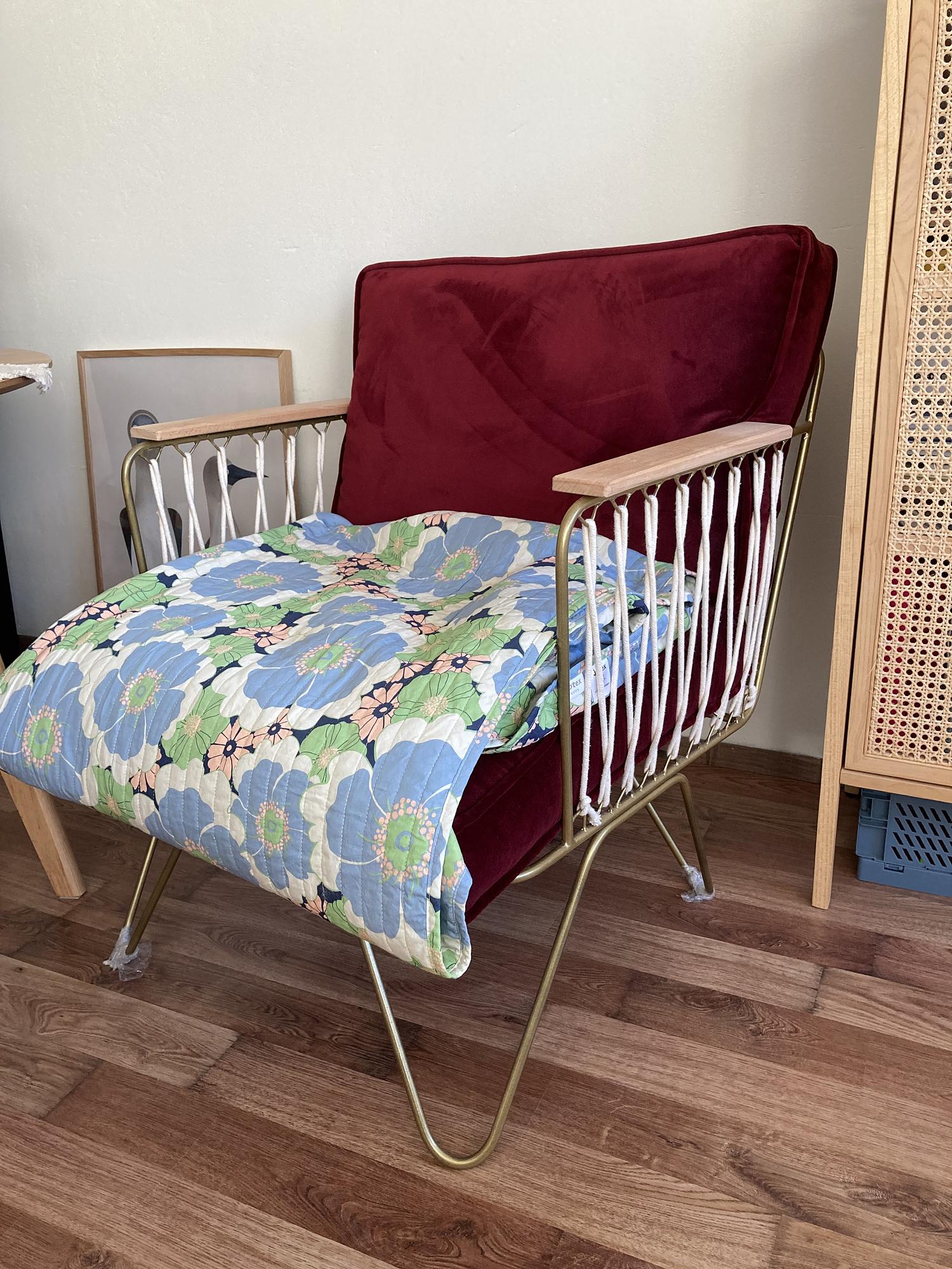 Croisette-Sessel Samt Rot 1