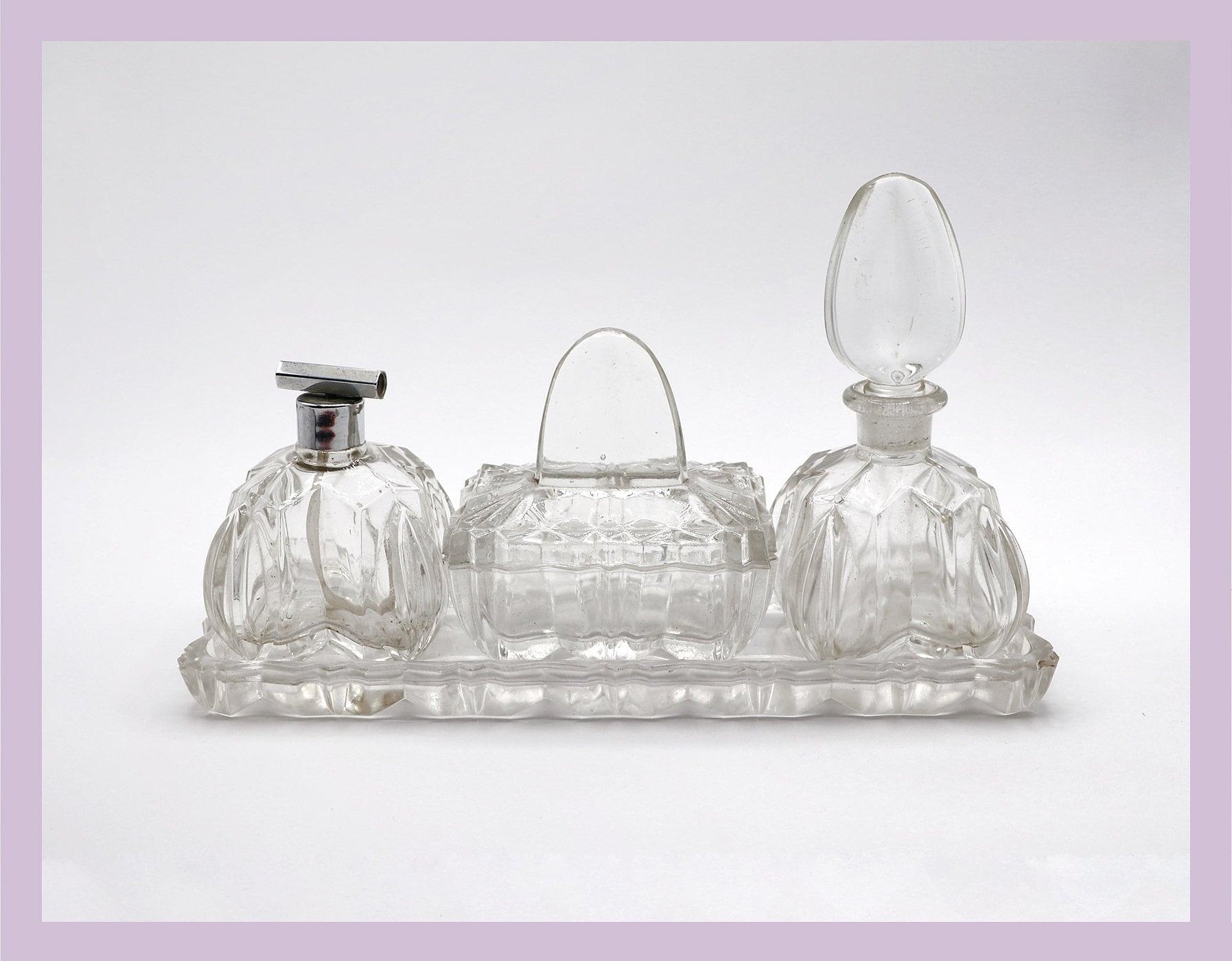 Vintage Art Deco Bad Set Kristall 1930er Jahre 0