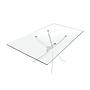 Dining table glass steel white 6