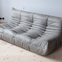 Togo Sofa 3-Sitzer Madras-Leder Aschgrau 2